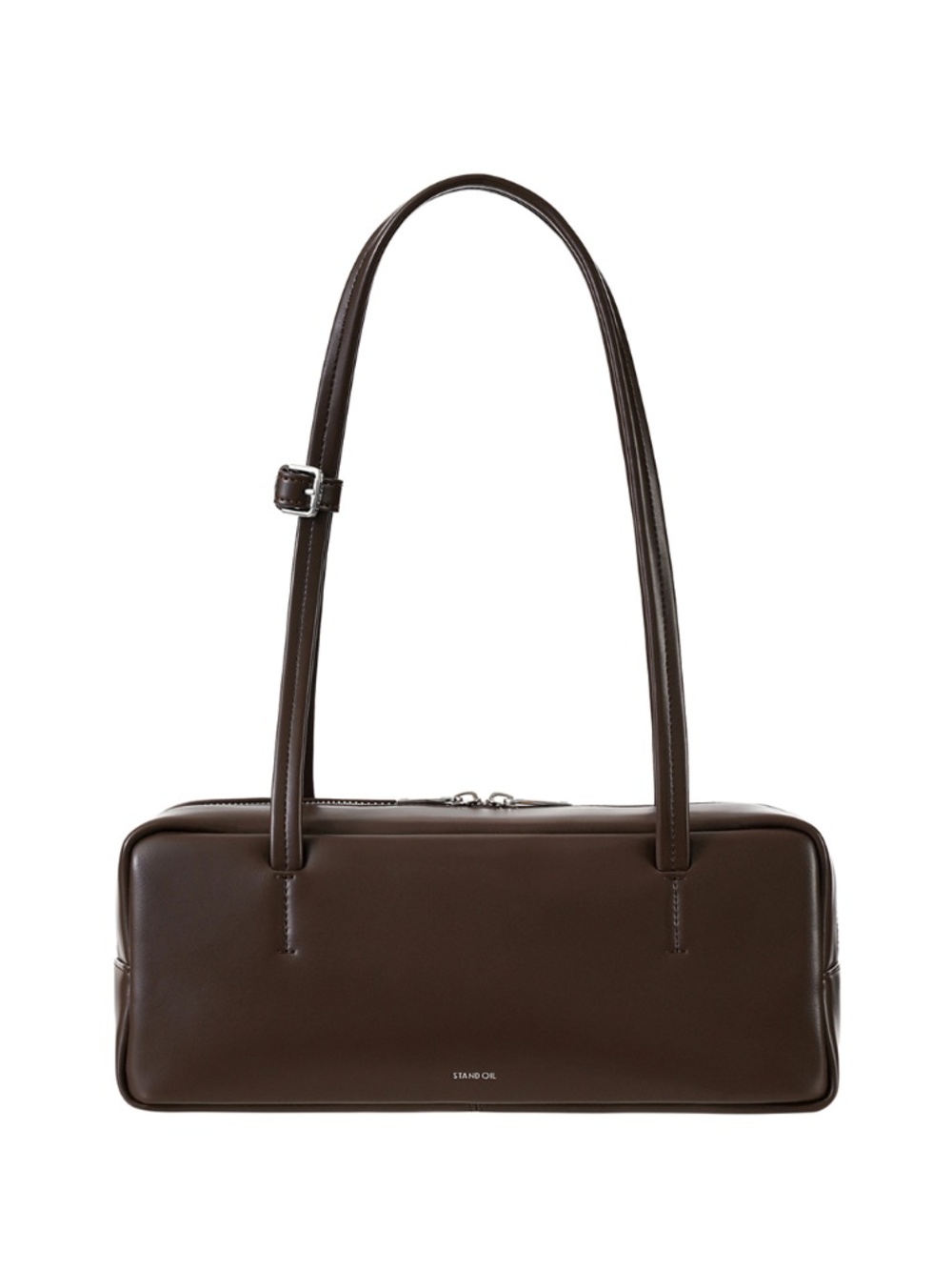 SAND OIL Chocolate Brown Baguette Shoulder Bag